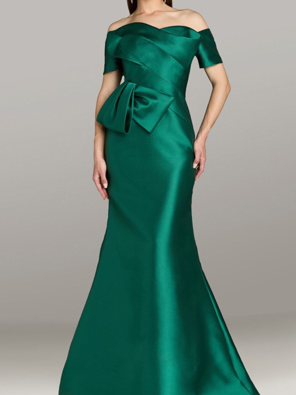 NWT Gia Franco 12593 Mother of the Bride Bow Accent Dress Emerald Size 10